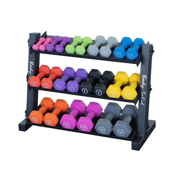 Body-Solid Vinyl and Neoprene Dumbbell Rack