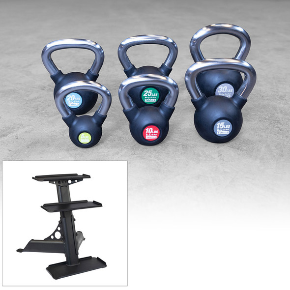 Body-Solid 5-30 lb. Premium Kettlebell Set with Rack