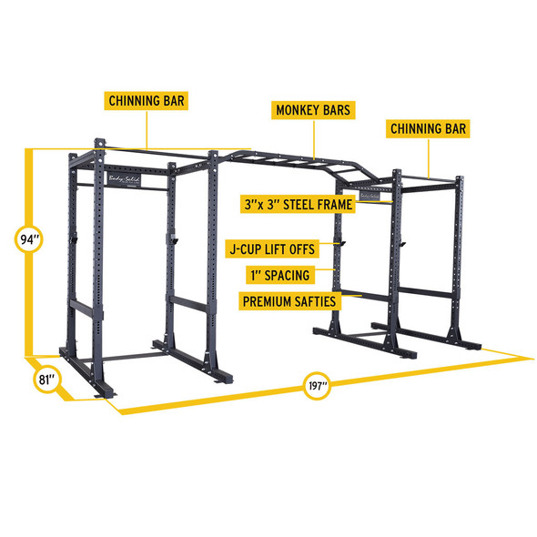 Pro ClubLine Double SPR1000 Power Racks with Monkey Bars