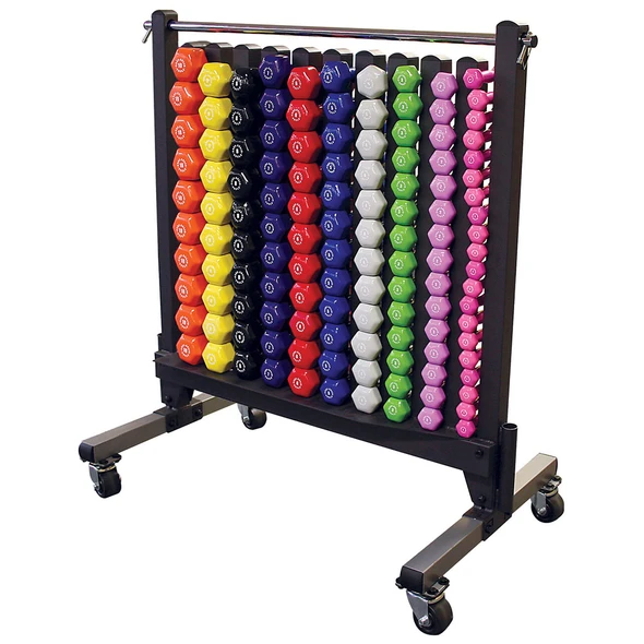 Body-Solid Commercial Vinyl and Neoprene Dumbbell Rack